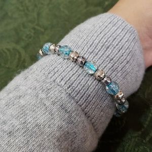 Blue and silver bracelet